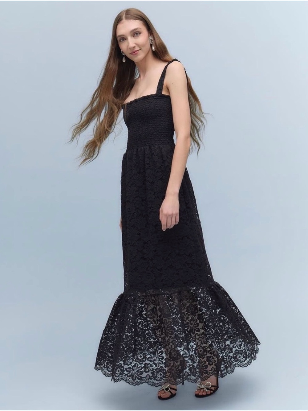 Hill House Collector’s Edition Anjuli Nap Dress in Black Lace